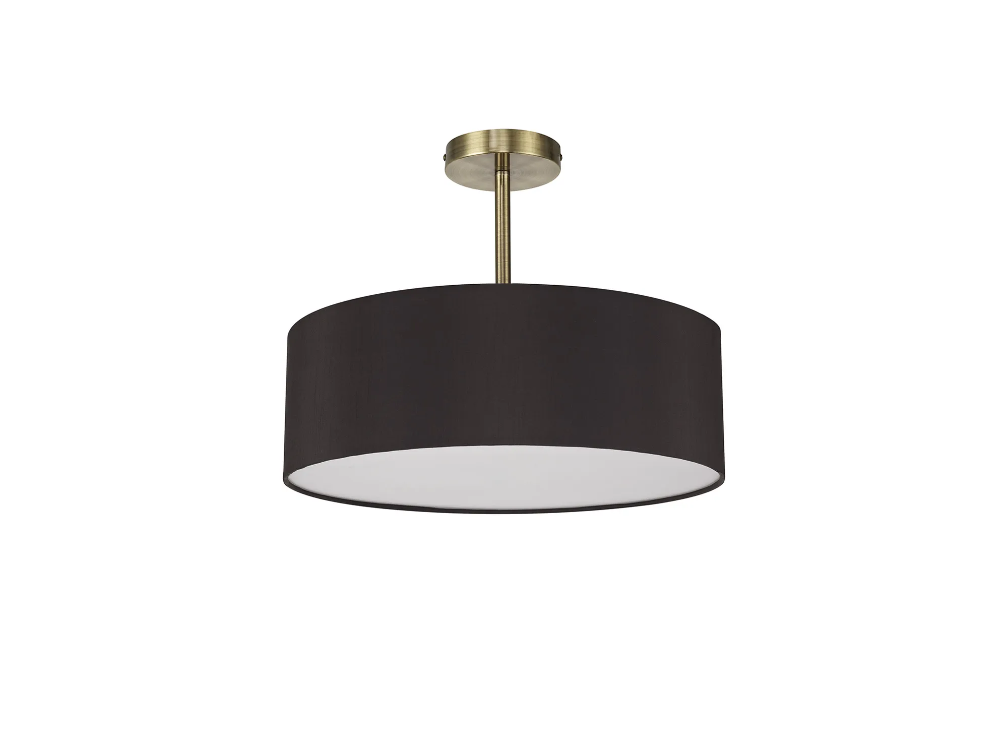 Baymont 45cm Semi Flush 5 Light Antique Brass, Black DK0743  Deco Baymont AB BL